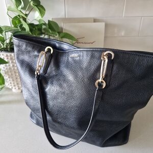 Coach 26769 Madison Black Pebbled Leather Tote Bag